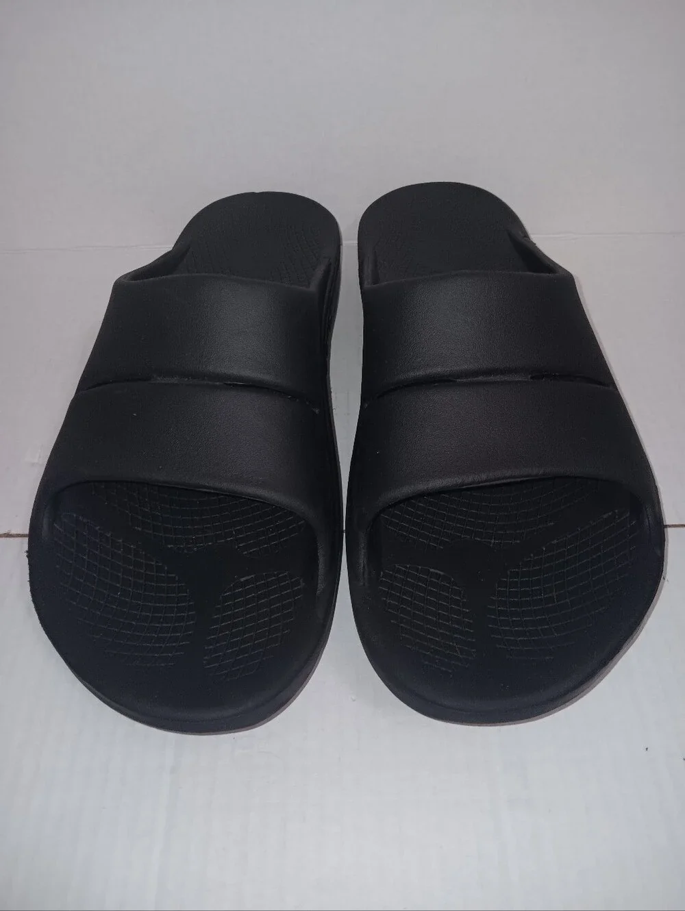 OOFOS OOAHH SLIDE SANDALS BLACK MEN'S SIZE 14